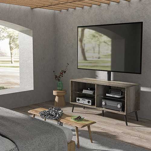 rfiver swivel woode 4 shelf tv stand with mount