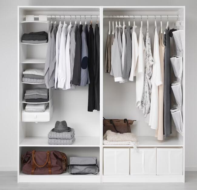ikea pax white double hanging closet wardrobe