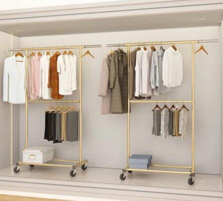 adjustable double hanging space in closet