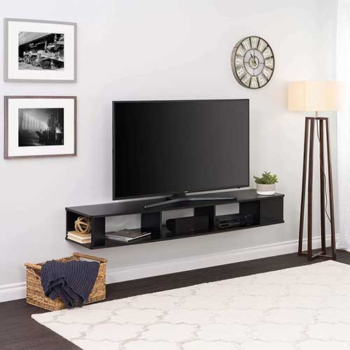 prepac wall mounted 4 cubby shelf tv stand