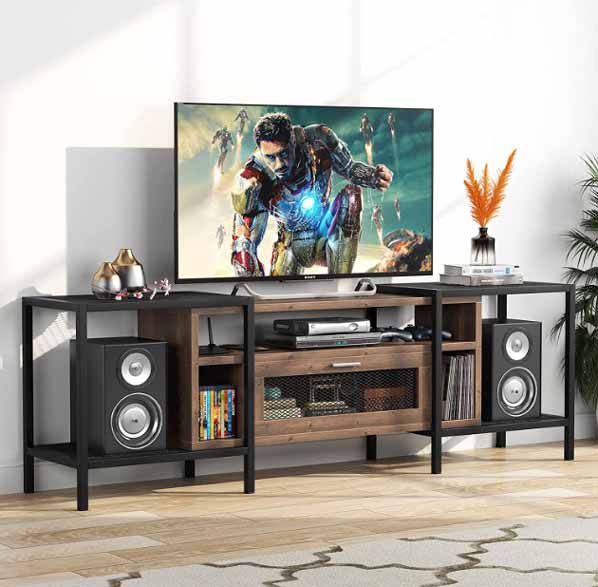 metal steel and wood 80 inch tv stand