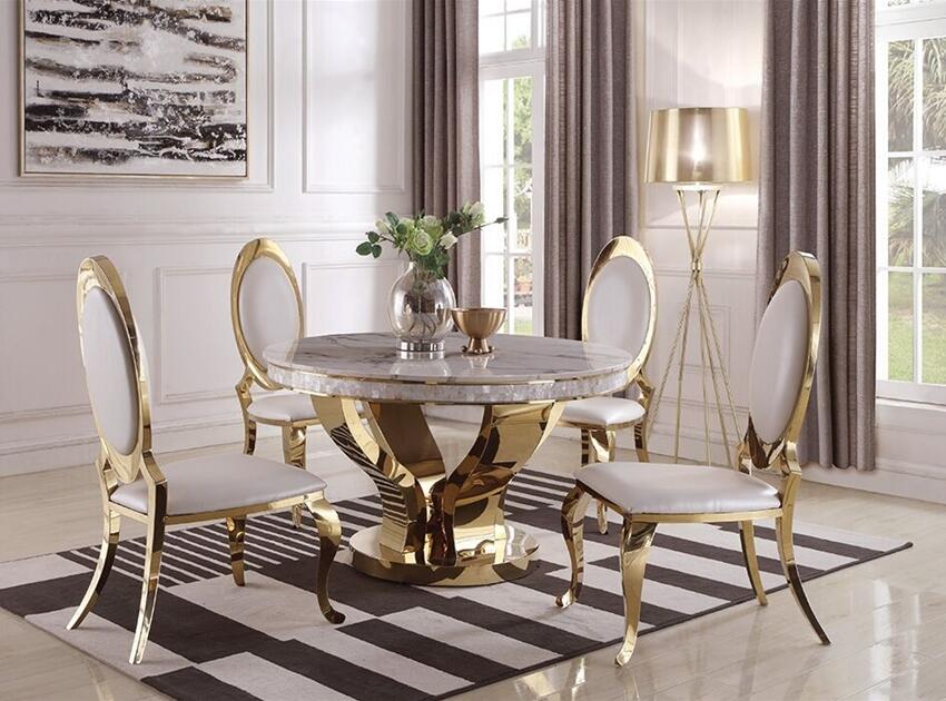 cream and gold dining table