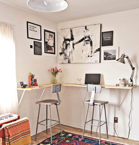 corner desk for small guest bedroom office combo ideas